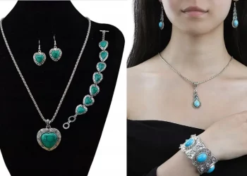 komplet biżuterii srebrnej