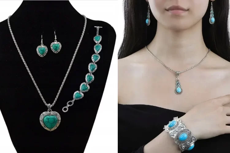 komplet biżuterii srebrnej